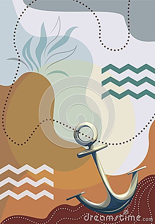 Vector background abstract image combining various spots and a distinguishable element in the form of a bush or leaves and an Vector Illustration