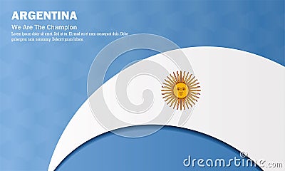 vector background argentina flag vector illustration and text, perfect color combination. Vector Illustration