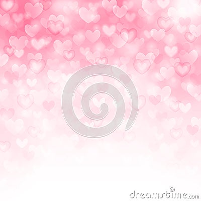 Vector background with beautiful pink hearts Vector Illustration