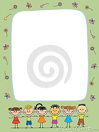 Vector background blank with kids summer camp Vector Illustration