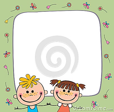 Vector background blank with kids summer camp Vector Illustration