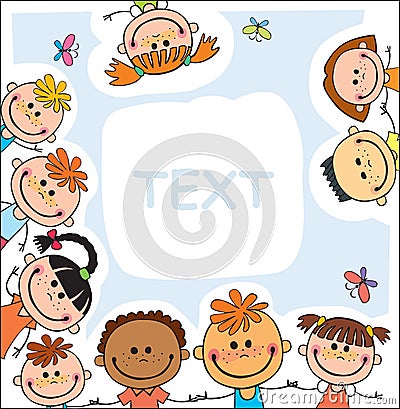 Vector background blank with kids summer camp Vector Illustration