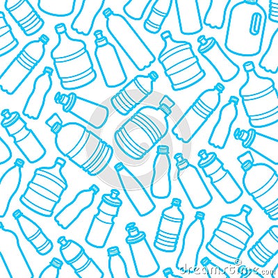 Background bottles water. Collection icon bottles water. Vector Vector Illustration