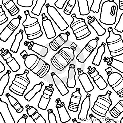 Background bottles water. Collection icon bottles water. Vector Vector Illustration