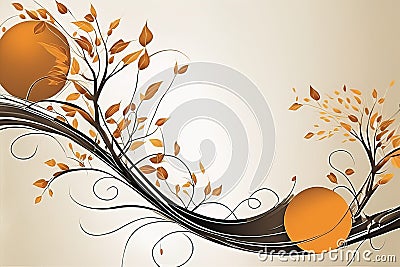 vector background with a branch of leavesvector background with a branch of leavesabstract floral Stock Photo