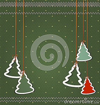 Vector background for Christmas and New Year. Christmas trees ha Vector Illustration