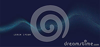 Vector background with color abstract wave dots Vector Illustration
