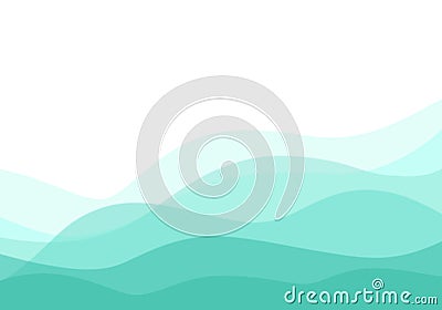 vector background Gradient mint wallpaper with light mint color. mint green wave pattern white background Stock Photo