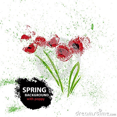 Vector background with hand drawn floral elements. Vector Illustration