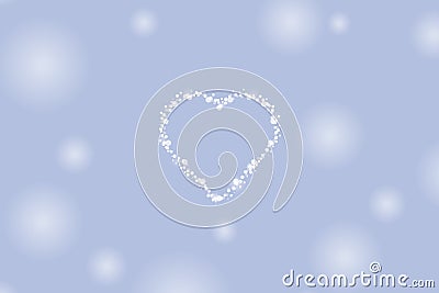 Vector background with an image of a heart made from bubbles with sparkles and twinkling stars on a blue background with pale whit Stock Photo