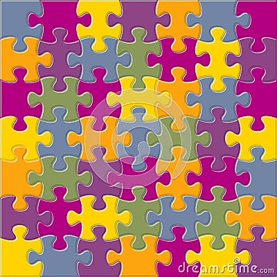 Vector background with joined jigsaw puzzle pieces Vector Illustration