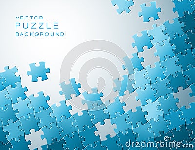 Vector background made from blue puzzle pieces Vector Illustration