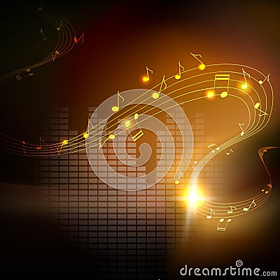 Vector background with musical notes Vector Illustration