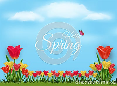 Vector background of nature to welcome spring Vector Illustration
