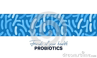Vector background with probiotics. Bifidobacterium, lactobacillus. Lactic acid bacterium. Microbiome Vector Illustration