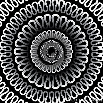 Vector background. Radial pattern on a black background Vector Illustration