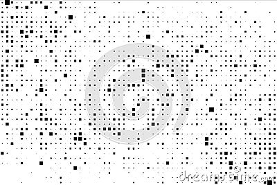 Vector background with random black squares. Abstract ornament. Modern abstract pattern Vector Illustration