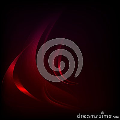 Vector background with red waves Vector Illustration