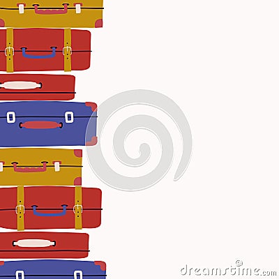 Vector background with retro suitcases. Trendy concept for travel and tourism Vector Illustration