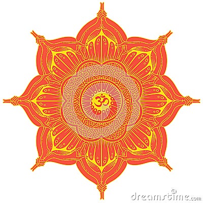 Vector background round Yoga mandala. Vector Illustration