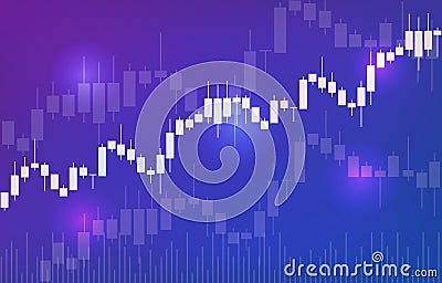 Vector background with stock market candlesticks chart. Forex trading creative design. Vector Illustration