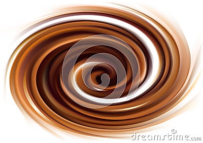Vector background of swirling creamy chocolate texture Vector Illustration