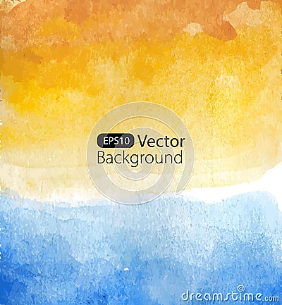 Vector background of watercolor seascape Vector Illustration