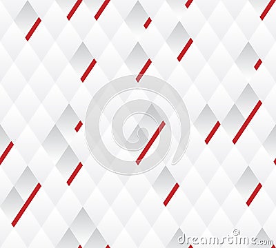 Vector background, white and gray geometric pattern width red lines. Vector Illustration