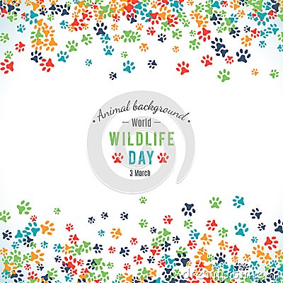 Vector background of world wildlife day Vector Illustration