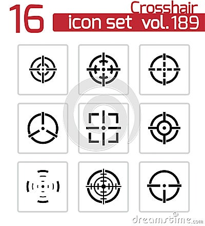 Vector balck crosshair icons set Vector Illustration