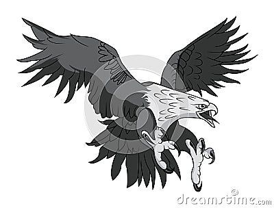 Vector Bald Eagle or Hawk Head Mascot Graphic Vector Illustration