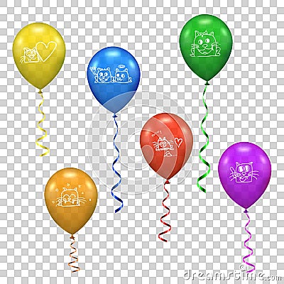 Vector ballon for party, birthday Vector Illustration