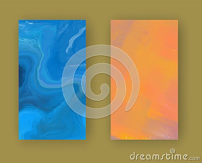 Vector banner abstract paints shapes collection isolated on color background. Vector Illustration