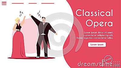 Vector banner of Classical Opera concept Vector Illustration