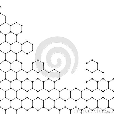 Vector banner design, abstract geometric pattern with lines, white background with hexagon pattern. Vector Illustration