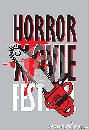 Banner for horror movie festival, scary cinema Vector Illustration