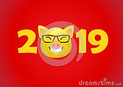 Card for New Year`s greeting in Ð¡hinese style Vector Illustration