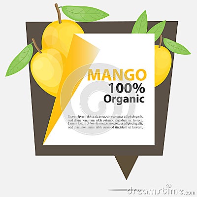 Vector Banner Mango Organic. Vector Illustration