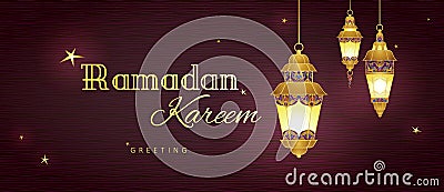 Vector banner for Ramadan Kareem greeting. Vector Illustration