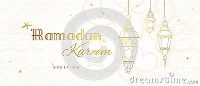 Vector banner for Ramadan Kareem greeting. Vector Illustration