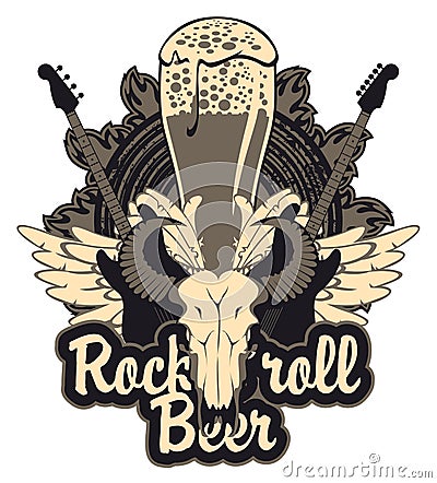 Vector banner for a rock pub with hard live music Vector Illustration