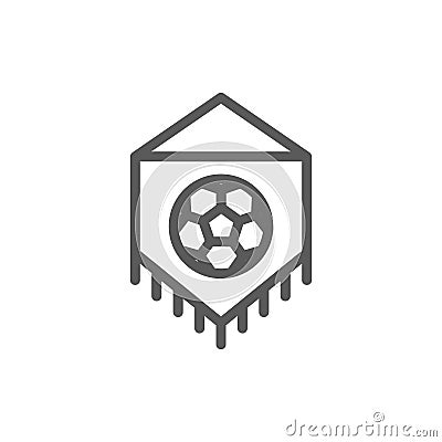 Banner with soccer ball line icon. Vector Illustration