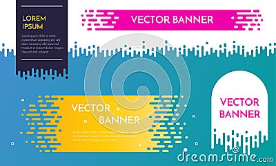 Vector banner template design with dripping irregular flow effect. Vector Illustration