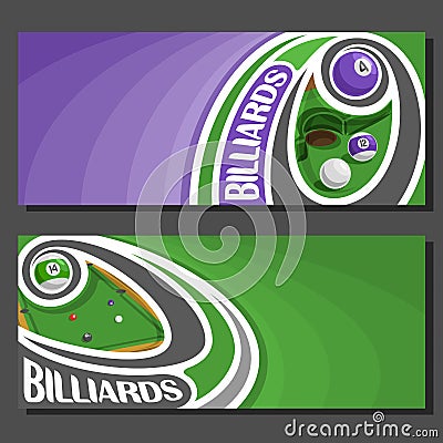 Vector banners for Billiards game Vector Illustration