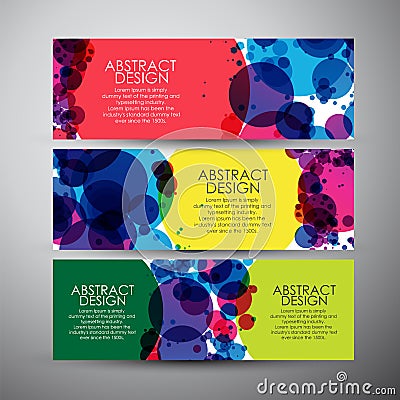 Vector banners set with Abstract circles background. Vector Illustration