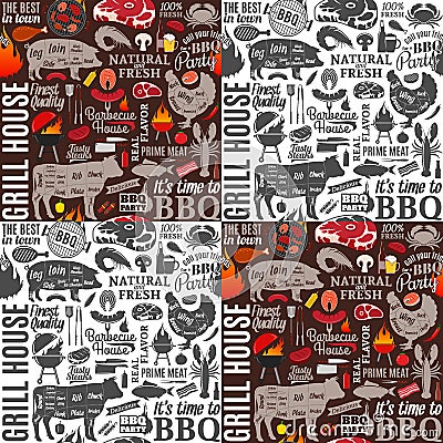 Vector barbecue seamless pattern or background Vector Illustration