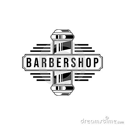 Vector Barber shop vintage logo isolated on a white background Vector Illustration