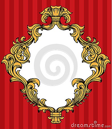 Vector baroque acanthus leaves frame Vector Illustration