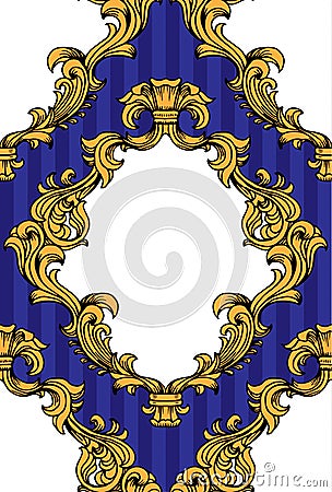 Vector baroque acanthus leaves frame seamless pattern Vector Illustration