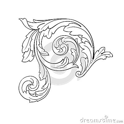 Vector baroque ornament in victorian style Vector Illustration